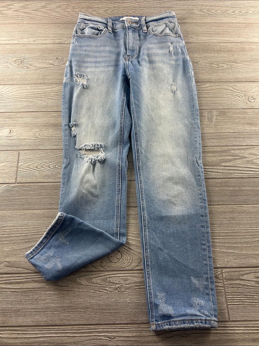 KanCan Light Wash Distressed Straight Leg Jeans #5